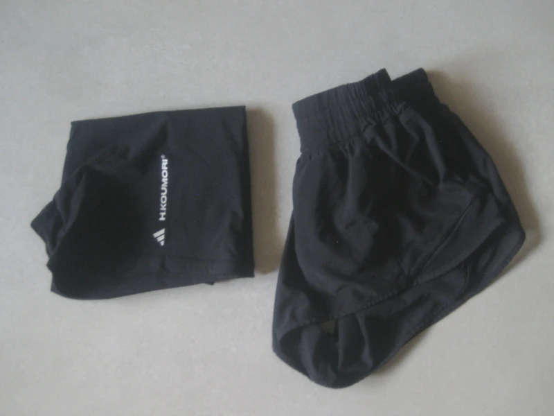 black shirt and shorts